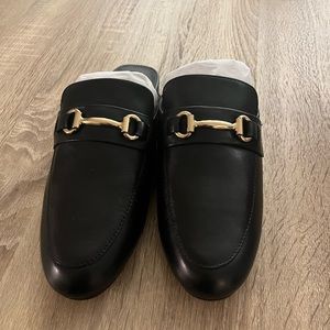 Steve Madden Kandi Black Leather Loafer Slide
